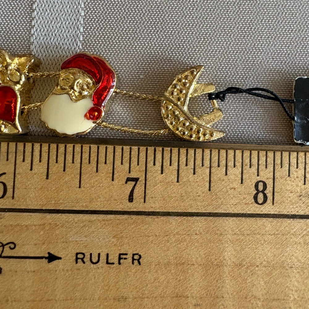NWT Dunbar Slider Bracelet Christmas Charm Bracelet Vintage 1980s 80s Retro - Picture 13 of 15